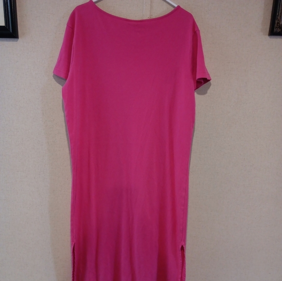 Vintage Go Softly Patip Pink Fish Print Dress 100%cotton Size L - Picture 7 of 8